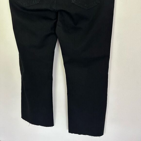 AG Adriano Goldschmied Anthropologie Women’s The Angel Bootcut Raw Hem Black Den - Picture 8 of 12